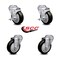 Service Caster 4 Inch Black Polyurethane Wheel Swivel Bolt Hole Caster Set with 2 Brake SCC SCC-BH20S414-PPUB-BLK-TLB-2-S-2 - alternate 4